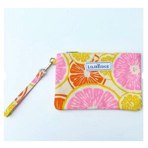 LILIBRIDGE Slice of Sun Coated Canvas Wristlet - NEW